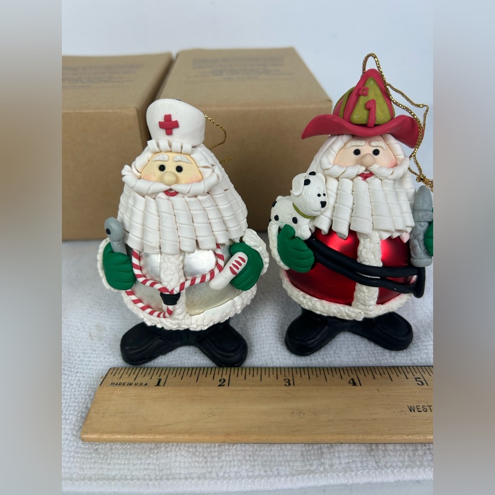 2 - Avon NOS VTG '1998' Occupational Santa Ornaments (Nurse & Fireman) - Picture 16 of 17